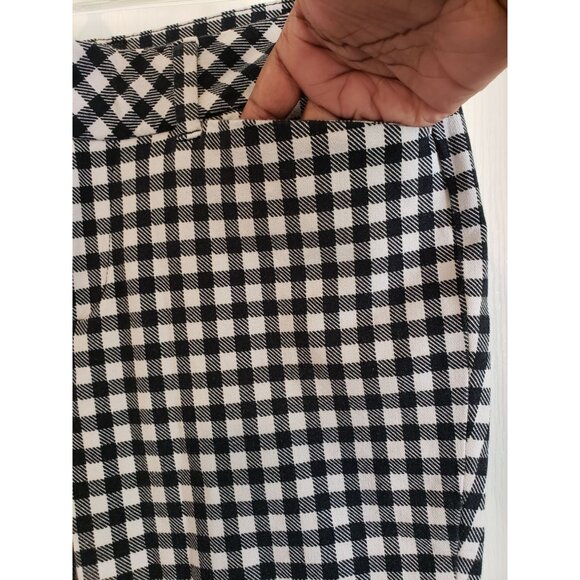 Faded Glory black and white, gingham print ankle, cropped pants, size 4 - Picture 3 of 7
